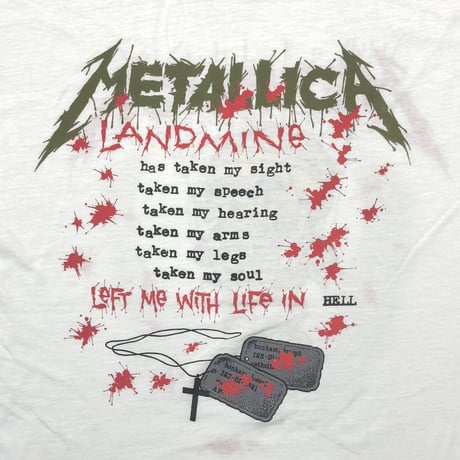 METALLICA PUSHEAD 1989 ONE WHITE FITS LARGE 6256