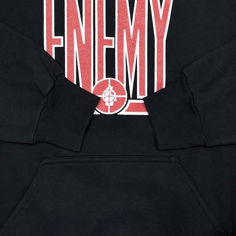 PUBLIC ENEMY DOUBLE SIDE TARGET LOGO HOODIE BLACK LARGE 0843