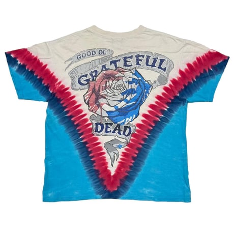 GRATEFUL DEAD STEAL YOUR FACE SKULL & ROSE TIE DYE LIQUID BLUE LARGE 8329