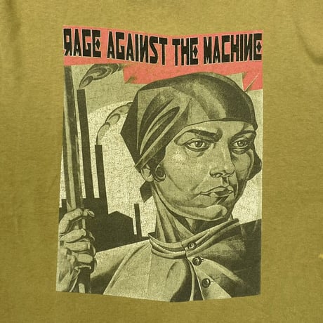 RAGE AGAINST THE MACHINE UNITED NATIONS REPORT 1980 SAGE GREEN anvil LARGE 8142