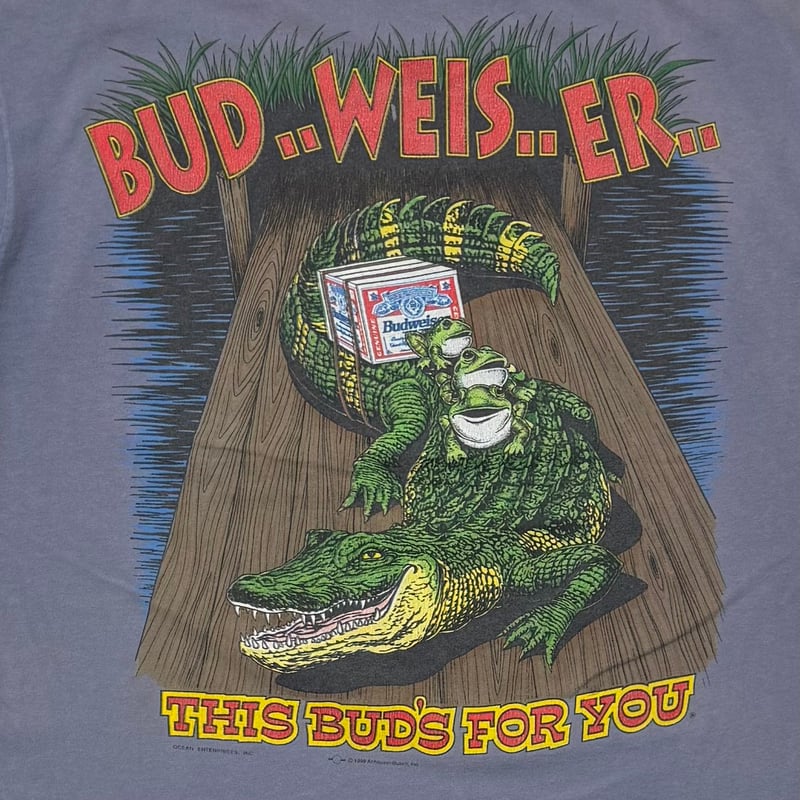 Budweiser 1996 FAKE POCKET PRINT FROGS & CROCOD