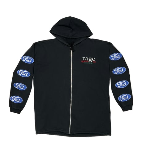RAGE AGAINST THE MACHINE FUCT ZIPUP SWEAT HOODIE BLACK FITS XL 6819