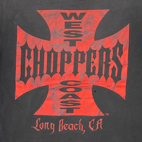 WEST COAST CHOPPERS RED FLAME SKULL IRON CROSS LS FITS LARGE 3992