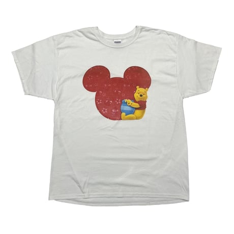 DISNEY VINTAGE RED MICKEY BACK GROUND TEE WHITE XL 5806