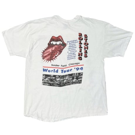THE ROLLING STONES WORLD TOUR 1994 BACK SPIKE TONGUE BOOTLEG HANES XL 0277