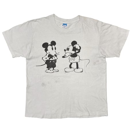 DISNEY VINTAGE MONOCHROME OLD&NEW MICKEY MOUSE WHITE LARGE 4412