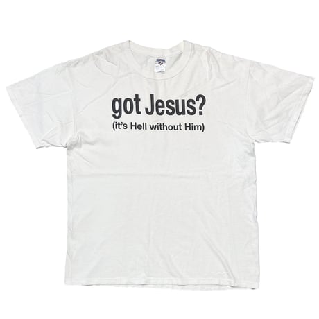 OLD&VINTAGE Got Jesus? WHITE JERZEES LARGE 9923