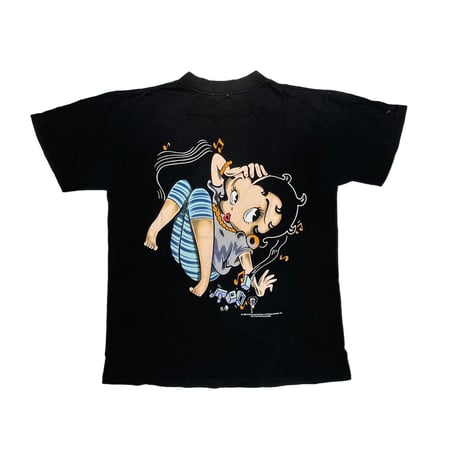 BETTY BOOP 1995 TEE DOUBLE SIDE BLACK LARGRE 0670