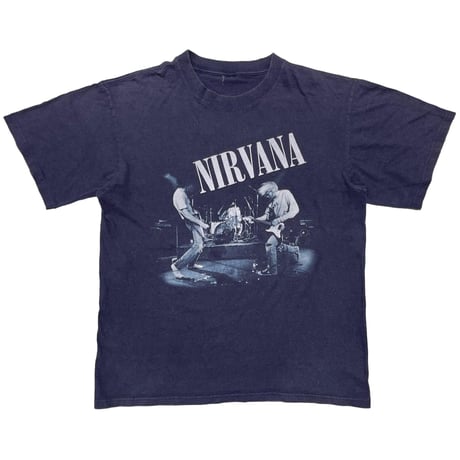 NIRVANA FROM THE MUDDY BANKS OF THE WISHKAH JACKET TEE NAVY FITS M-L 9509