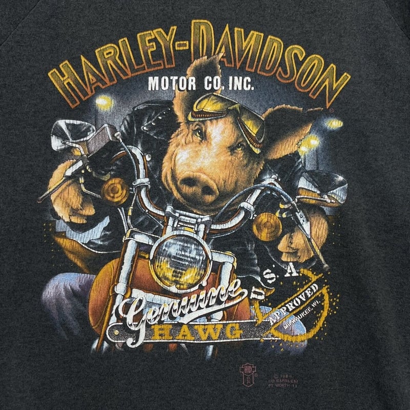 HARLEY DAVIDSON HOG 3D EMBLEM CREWNECK SWEAT 19 HARLEY DAVIDSON HOG 3D EMBLEM CREWNECK SWEAT 19