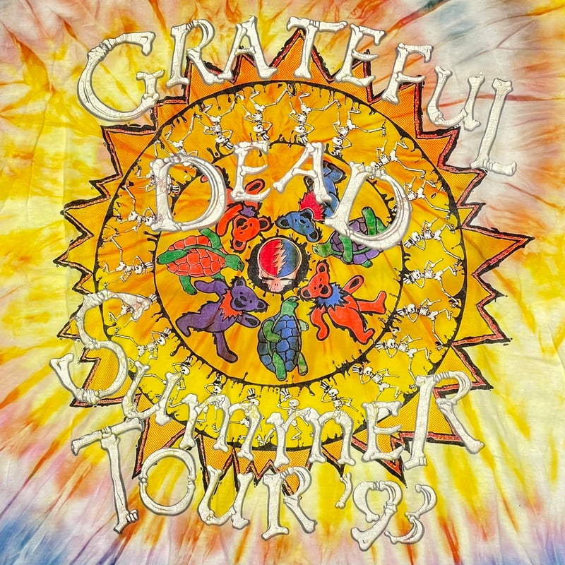 GRATEFUL DEAD SUMMER TOUR 1993 TIE DYE YELLOW X GRATEFUL DEAD SUMMER TOUR 1993 TIE DYE YELLOW X