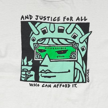 OLD&VINTAGE AND JUSTICE FOR ALL WHITE ONEITA LARGE 6777