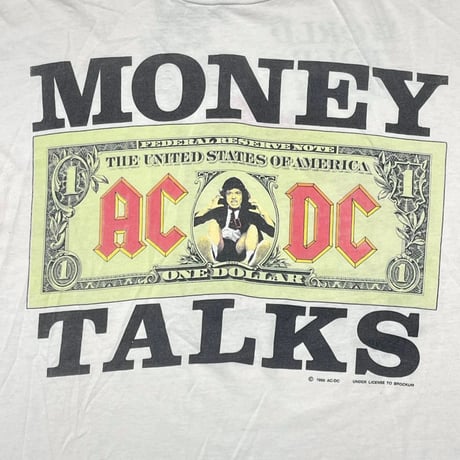 AC/DC MONEY TALKS WORLD TOUR 1990/91 WHITE BROCKUM XL 9145