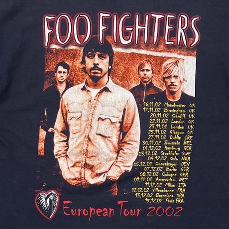 FOO FIGHTERS 2002 ONE BY ONE EUROPEAN TOUR NAVY JERZEES XL 4952