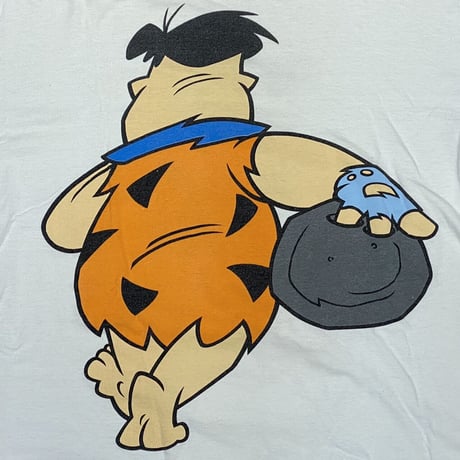 THE FLINTSTONES Fred BOWLING DOUBLE SIDE TEE 1993 WHITE TULTEX XL 6093