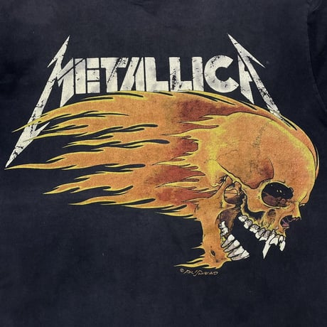 METALLICA PUSHEAD SUMMER SHIRT '94 FLAME SKULL GINAT BY TEE JAYS LARGE