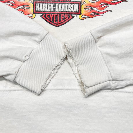 HARLEY DAVIDSON FLAME EMBLEM LOGO VICTORVILLE CALIFORNIA LS WHITE XL 7324