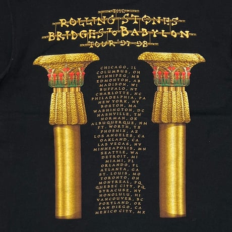 THE ROLLING STONES 1997-98 BRIDGE TO BABYLON GOLD TONGUE BLACK ANVIL LARGE 1563