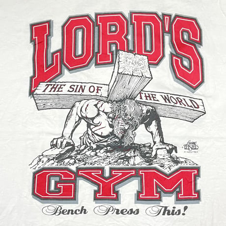 LORD'S GYM THE SIN OF THE WORLD RED WHITE FITS XXL 3471