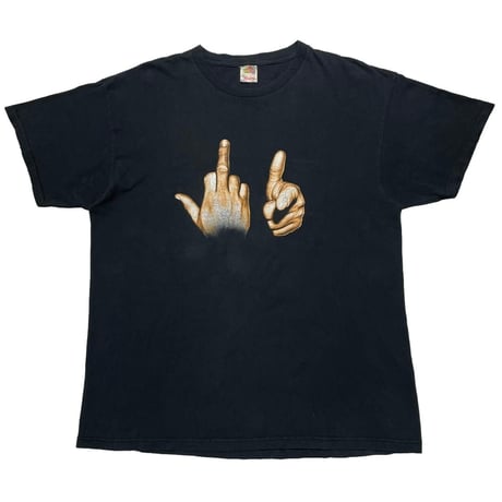 OLD & VINTAGE FUCK YOU HAND SIGN FRUIT OF THE LOOM FITS XL 6183