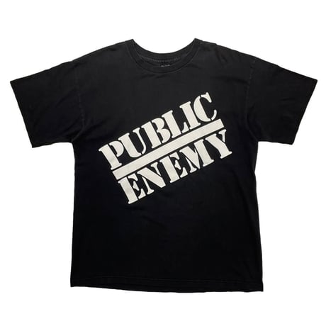 PUBLIC ENEMY LOGO TEE BLACK WHITE POLYGRAM XL 9667
