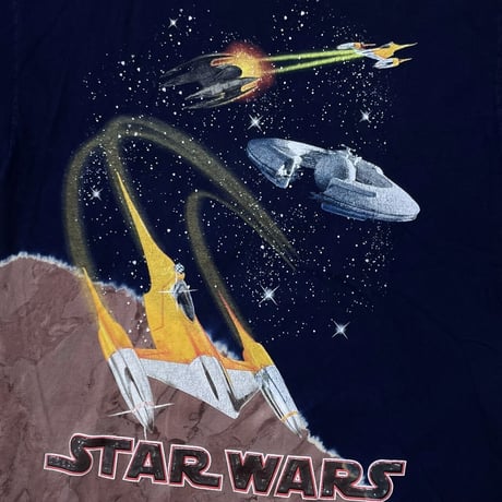 STAR WARS SPACE TIE DYE TEE NAVY LARGE 4671