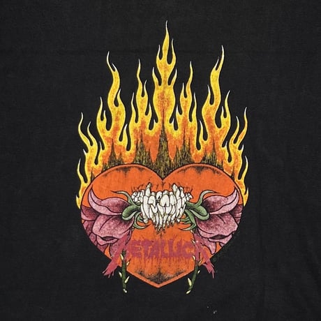 METALLICA PUSHEAD 1994 FLAMING FLOWER SKULL FITS XL 6534