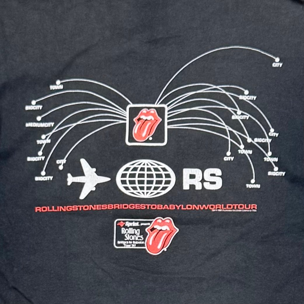 トップス ROLLING STONES 1997 BRIDGES TO BABYLON Original vintage 1997 Rolling Stones Bridges To Babylon Tour
