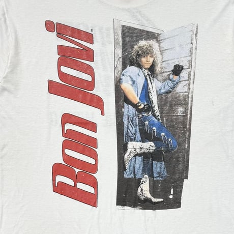 BON JOVI TOUR OF THE WORLD SLIPPERY WHEN WET WHITE FITS XL 4184