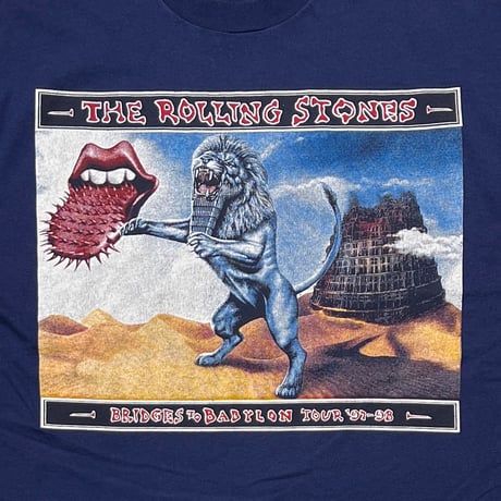 THE ROLLING STONES BRIDGE TO BABYLON BOOTLEG LION SPIKE TONGUE NAVY XL 3899