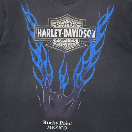 HARLEY DAVIDSON BLUE V FLAME MEXICO BOOTLEG  FITS XL 9753