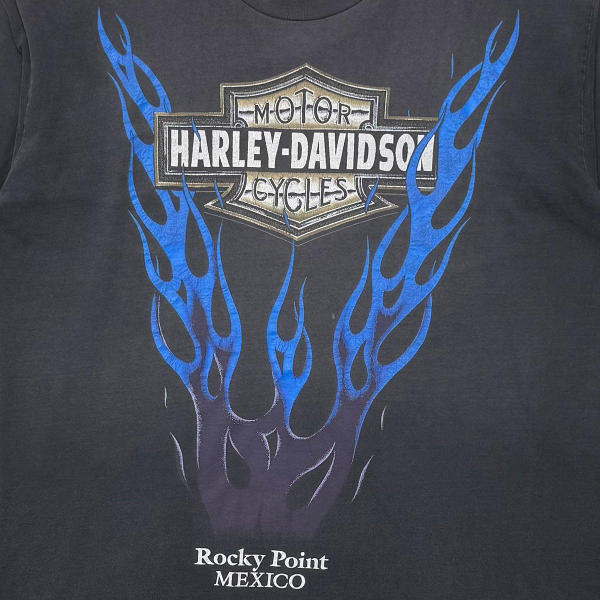 HARLEY DAVIDSON BLUE V FLAME MEXICO BOOTLEG FI