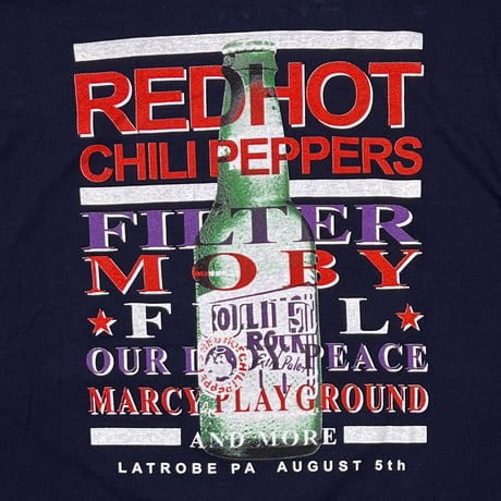 RED HOT CHILI PEPPERS ROLLING ROCK TOWN FAIR NAVY GILDAN XL 2797
