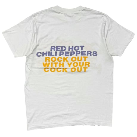 RED HOT CHILI PEPPERS FUNKY RUMPUS TOUR ROCK OUT WITH YOUR COCK OUT WHITE HANES KARGE 7452
