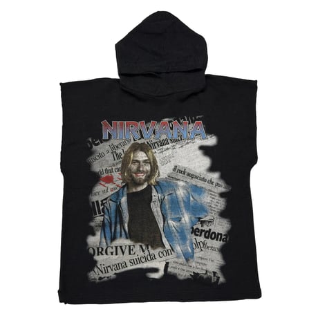 NIRVANA KURT MEMORIAL HOODIE BOOTLEG FITS XL SLEEVE CUT 5053