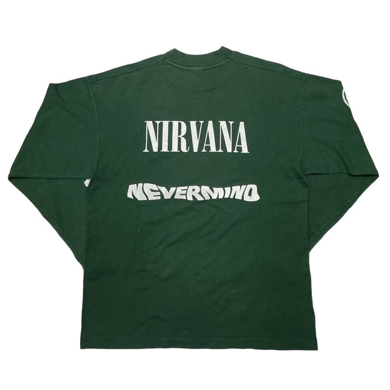 NIRVANA NEVERMIND BOOTLEG LS TEE GREEN LARGE 64 NIRVANA NEVERMIND BOOTLEG LS TEE GREEN LARGE 64