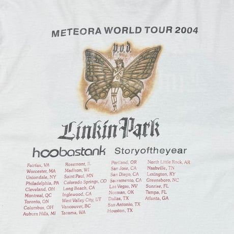 LINKIN PARK METEORA WORLD TOUR 2004 LS WHITE DELTA XL 0642