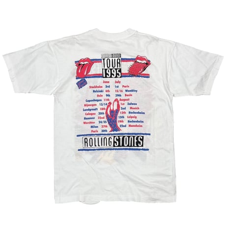 ROLLING STONES VOODOO LOUNGE TOUR 1995 FRONT SMALL SPIKE TONGUE WHITE LARGE 1545