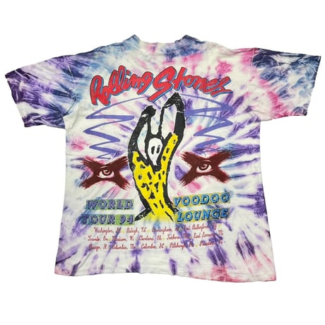 THE ROLLING STONES VOODOO LOUNGE 1994 BOOTLEG TIE DYE SHORT HILLS TEE XL 8537