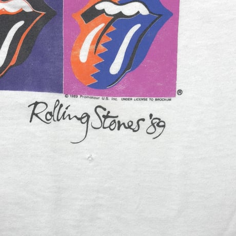 THE ROLLING STONES 1989 COLOR LIP & TONGUE POCKET WHITE FRUIT OF THE LOOM XL 5934