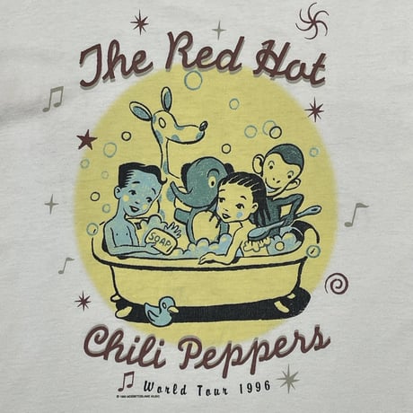 RED HOT CHILI PEPPERS 1996 WORLD TOUR NATURAL GIANT TEE JAYS XL 8317