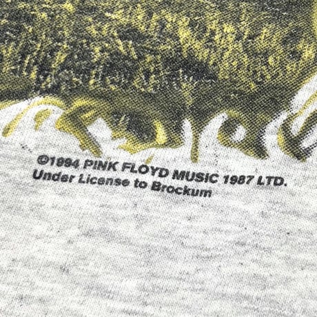 PINK FLOYD NORTH AMERICAN TOUR HOODIE ASH GREY BROCKUM XL 5054 10/27
