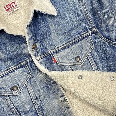 LAST OF STORE VINTAGE LEVI'S DENIM BOA SHERPA JACKET MEDIUM 1427