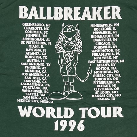 AD/DC BALLBREAKER WORLD TOUR 1996 GREEN FITS LARGE 0604