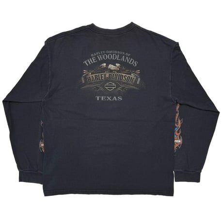 HARLEY DAVIDSON FLAME SLEEVES THE WOODLANDS LS LARGE 2239