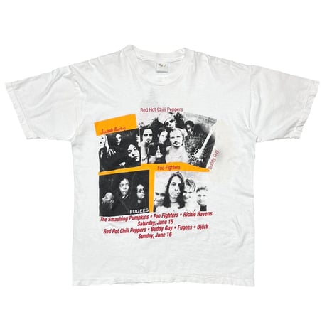 TIBETAN FREEDOM CONCERT RED HOT CHILIPEPPERS SMASHING PUMPKINS FUUGEES BOOTLEG WHITE FITS L-XL 8147