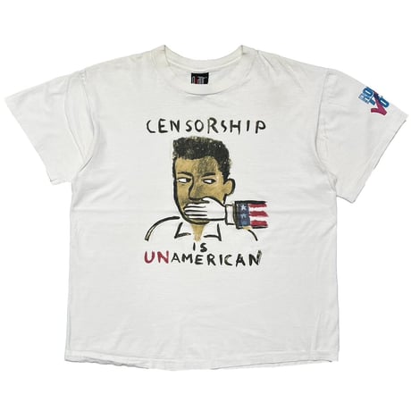 CENSORSHIP IS UNAMERICAN ROCK THE VOTE MTV GIANT BY TEEJAYS XL 7329