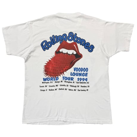 THE ROLLING STONES VOODOO LOUNGE BACK SPIKE TONGUE BOOTLEG WHITE XL 6107