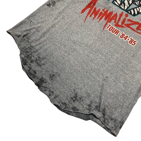 KISS TOUR 84-85 ANIMALIZE RAGLAN TEE GREY/BLACK FITS XL 9758