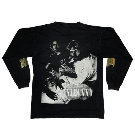 NIRVANA DOUBLE SIDE LS FLAME SKULL SLEEVE BOOTLEG IRON MAIDEN TAG FITS LARGE 9879